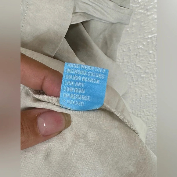 J. McLaughlin Linen Blend Natural Collared Sleeveless Wrap Dress Women’s Medium - Picture 10 of 14